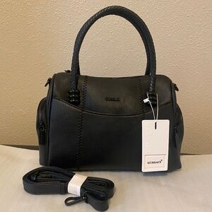 Gussaci Italy handbag with removable crossbody strap.